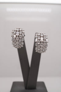Custom Pear Shape Diamond J Hoop Earrings