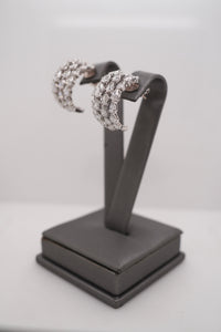 Custom Pear Shape Diamond J Hoop Earrings
