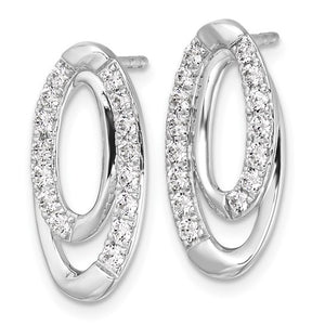 14K White Gold Lab Grown Diamond VS/SI FGH Oval Post Earrings