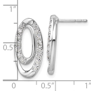14K White Gold Lab Grown Diamond VS/SI FGH Oval Post Earrings