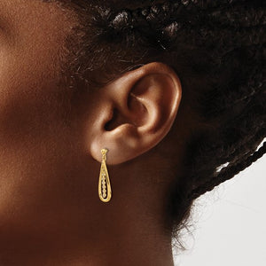 14k Diamond Teardrop Post Earrings