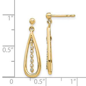 14k Diamond Teardrop Post Earrings