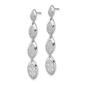 14K White Gold Lab Grown Diamond VS/SI FGH Pave Drop Post Earrings