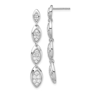 14K White Gold Lab Grown Diamond VS/SI FGH Pave Drop Post Earrings