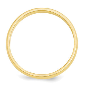 14k Yellow Gold 3mm Half-Round Wedding Band Size 7