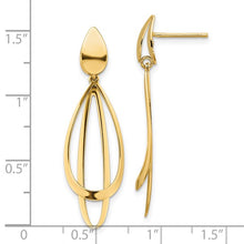 Load image into Gallery viewer, 14k Polished and Brushed Post Dangle Earrings
