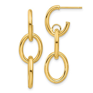 Leslie's 14K Polished Double Round Dangle Post Earrings