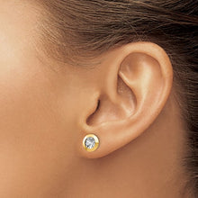 Load image into Gallery viewer, 14K Rhodium and Polished and D/C Post Earrings
