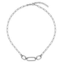 Load image into Gallery viewer, Leslie&#39;s Sterling Silver Rh-plated Polished CZ with 2in ext. Necklace
