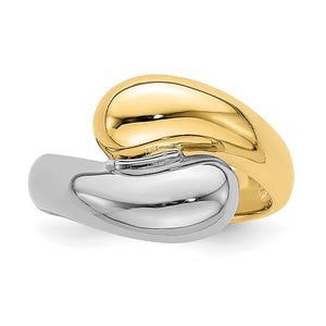 14k Two-tone Polished Bypass Ring