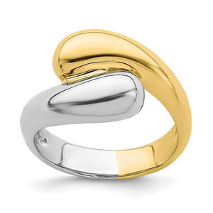 14k Two-tone Polished Bypass Ring