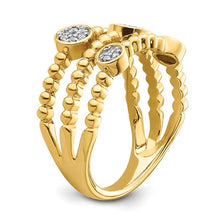 Load image into Gallery viewer, 14k Polished Pave Circles Multi-band Diamond Ring
