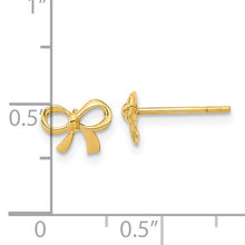 Load image into Gallery viewer, 14k Gold Polished Bow Post Earrings
