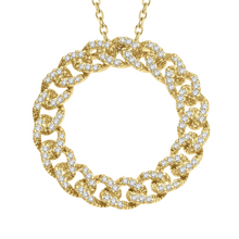Load image into Gallery viewer, Curb &amp; Cuban Link Diamond Circle Pendant
