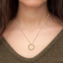 Load image into Gallery viewer, Curb &amp; Cuban Link Diamond Circle Pendant
