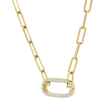 Load image into Gallery viewer, Diamond Paper Clip Necklace
