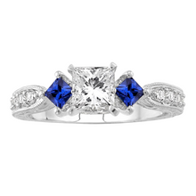 Load image into Gallery viewer, Gemstone &amp; Diamond Semi-Mount Engagement Ring

