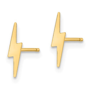 14K Polished Lightning Bolt Post Earrings