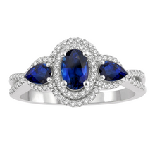 Load image into Gallery viewer, Oval &amp; Pear Shape Gemstone &amp; Diamond Ring
