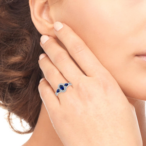 Oval & Pear Shape Gemstone & Diamond Ring