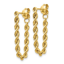 Load image into Gallery viewer, 14K Hollow Rope Earrings
