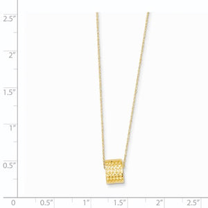 14K Rope Chain With Barrel Bead Necklace