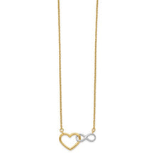 Load image into Gallery viewer, 14KY and White Rhodium Heart with Infinity Symbol Necklace
