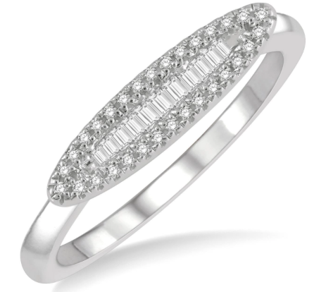 Light Weight Stackable Baguette Diamond Fashion Ring