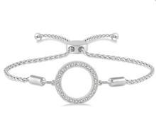 Load image into Gallery viewer, Silver Circle Lariat Diamond Bracelet
