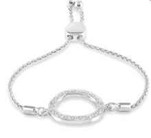 Load image into Gallery viewer, Silver Circle Lariat Diamond Bracelet
