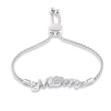 Load image into Gallery viewer, Mom Silver Diamond Lariat Bracelet
