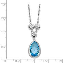 Load image into Gallery viewer, Sterling Silver Rhodium-Plated White And Blue Topaz With 2in Ext. Necklace
