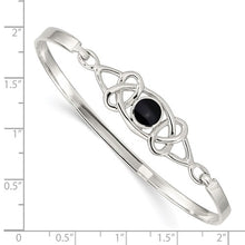 Load image into Gallery viewer, Sterling Silver Black Onyx Flexible Bangle Bracelet
