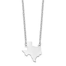 Load image into Gallery viewer, Sterling Silver Rhodium-Plated TX State Pendant With Chain

