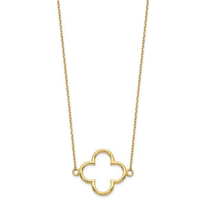 14k Small Necklace Quatrefoil Design